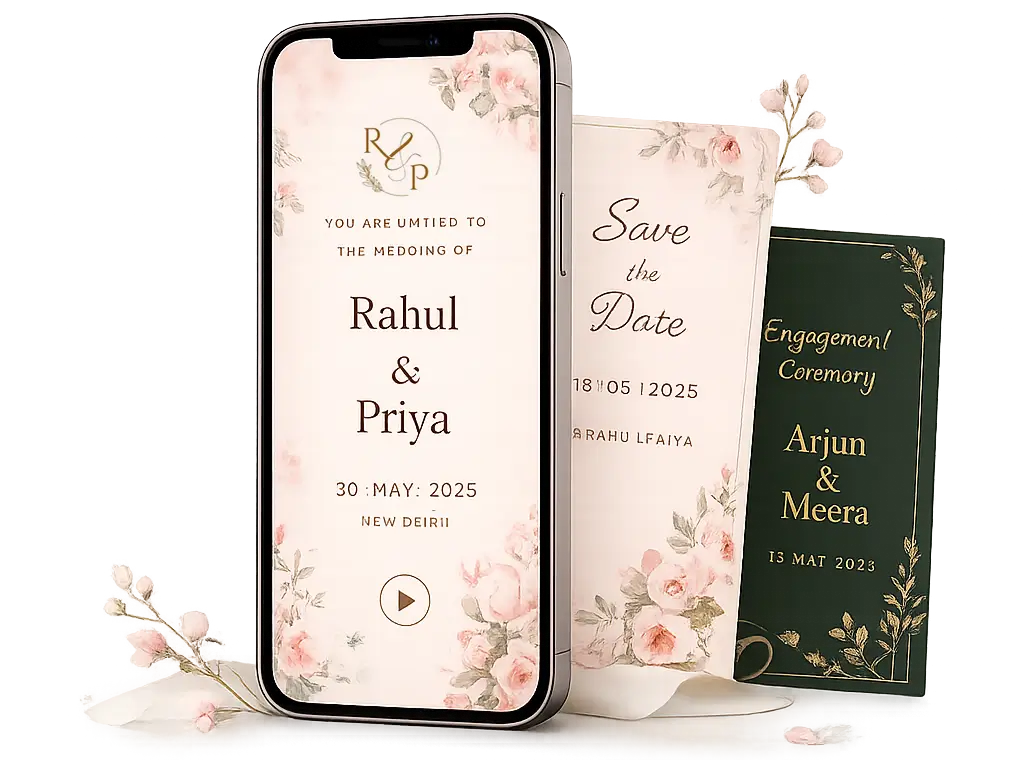 Digital invitation designs for Indian celebrations